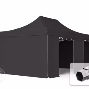 Faltpavillon 4x6m, inkl. Seitenteile, schwarz [1x]